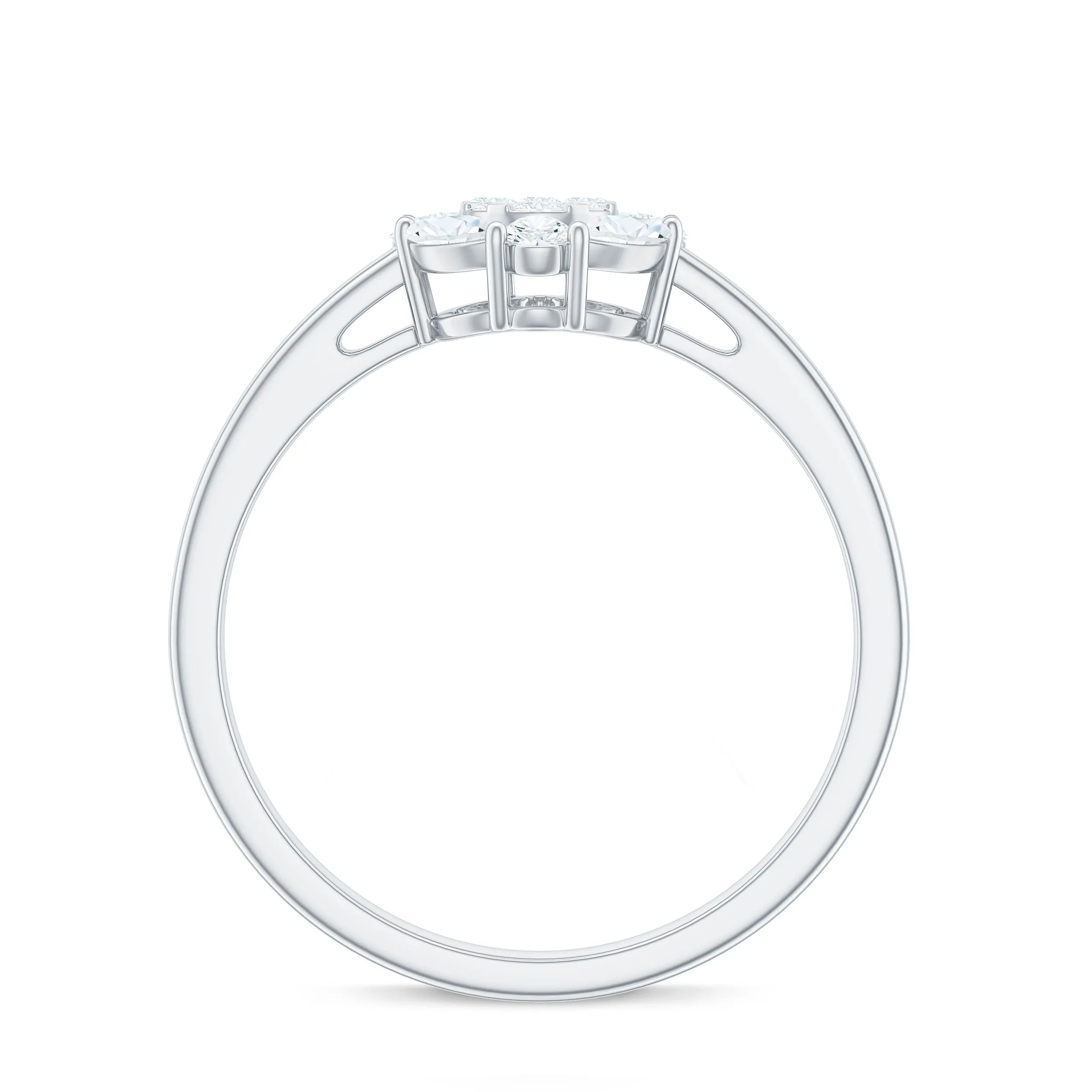 0.75 CT Certified Moissanite Cocktail Engagement Ring in Gold