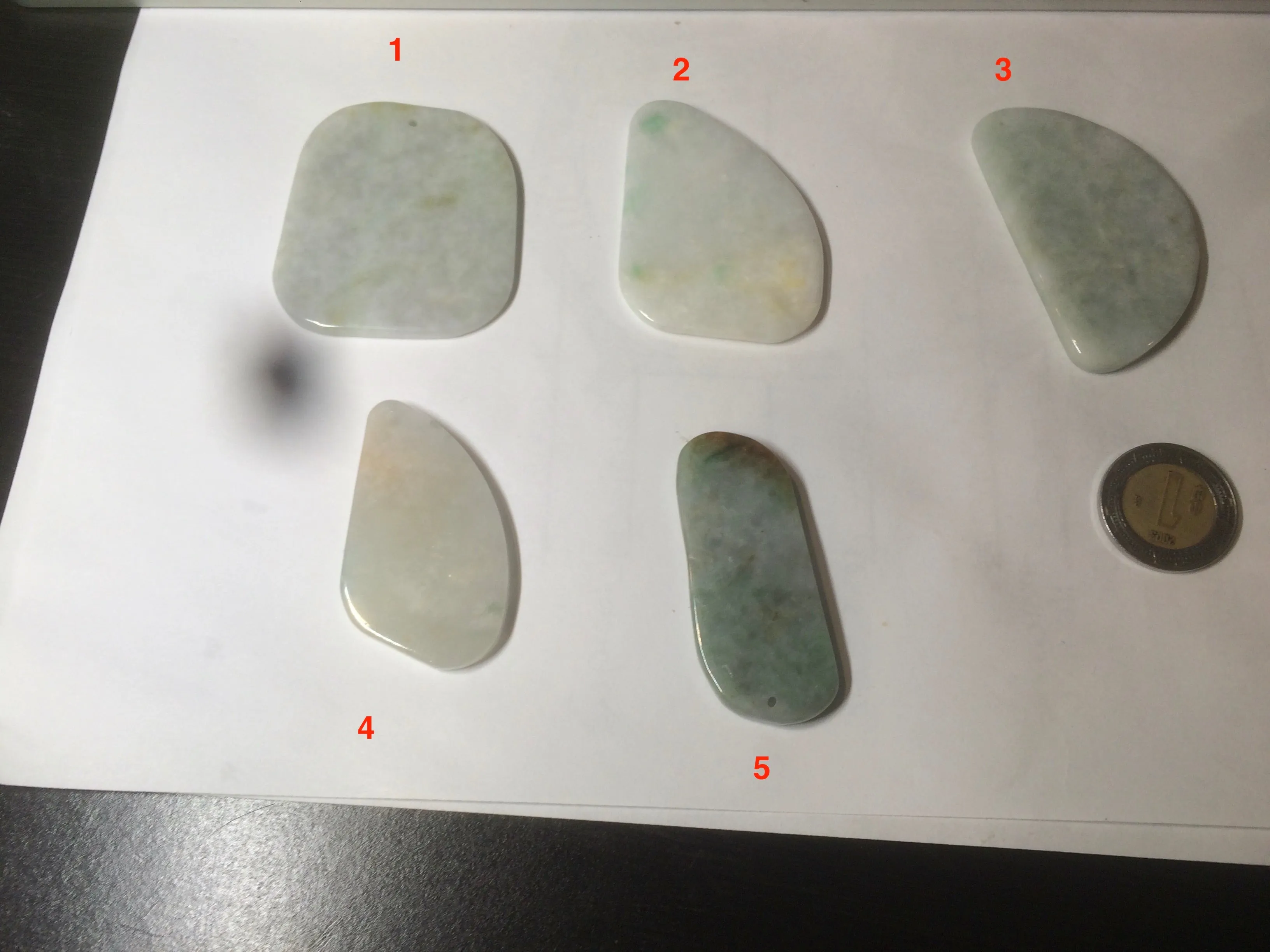 100% Natural icy watery light green/white Jadeite gua sha (刮痧) Jadeite jade AF18 (Add on item! not sale individually)