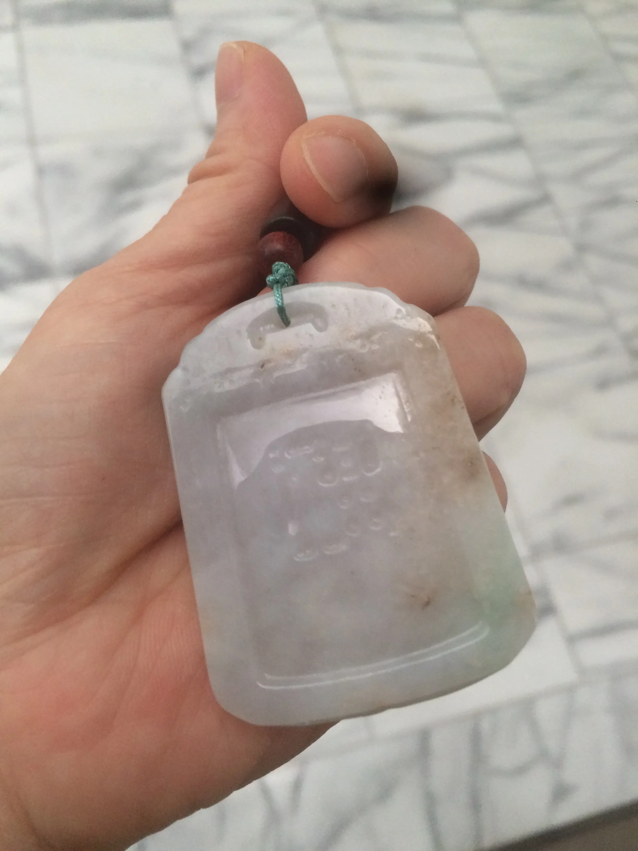 100% Natural light green/yellow/ Jadeite Jade blessed safe and sound pendant Add on item!