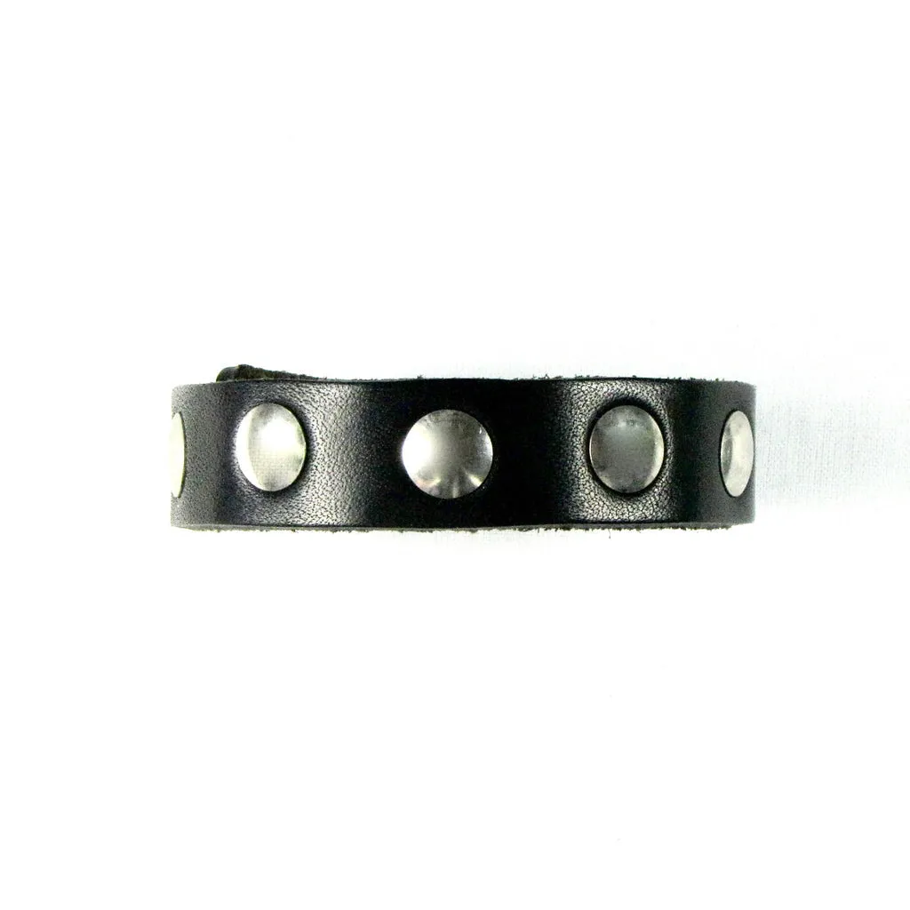 1/2” Riveted Black Leather Cuff