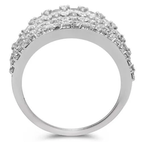 14K Solid White Gold Womens Diamond Cocktail Ring 4.60 Ctw