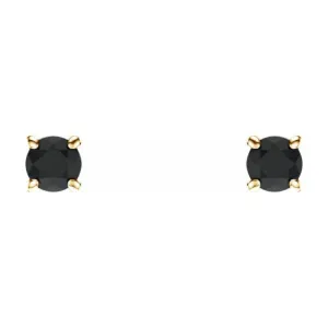 14K Yellow 2.5 mm Natural Black Onyx Stud Earrings