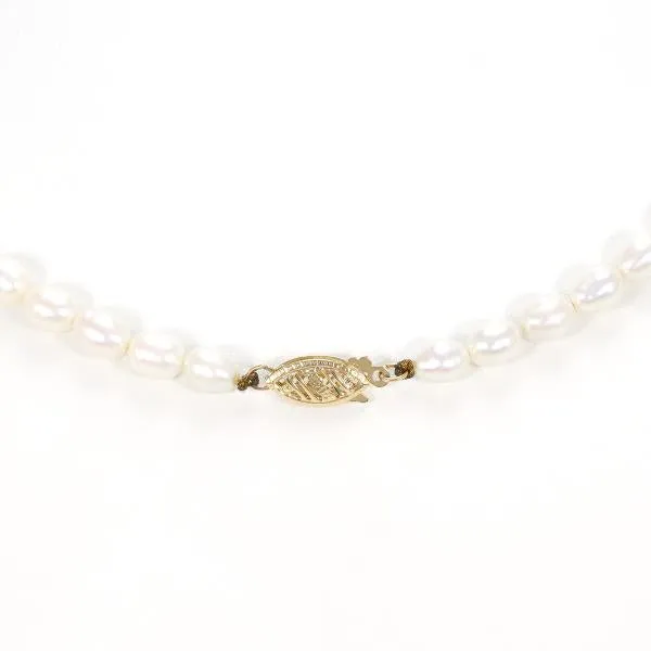 14K Yellow Gold Pearl Necklace 42cm