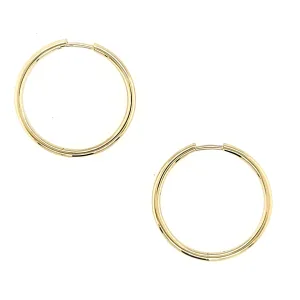 14k Yellow Gold Tubular Hinged Hoop Earrings (I8001)