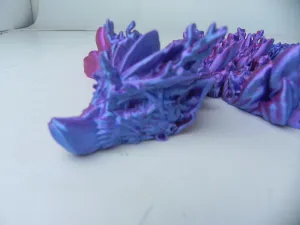 18" Purple and Pink Coral Dragon Fidget 3D Printed Articulated Dragon