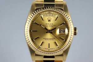 1995 Rolex YG Day-Date 18238 with Box and Papers