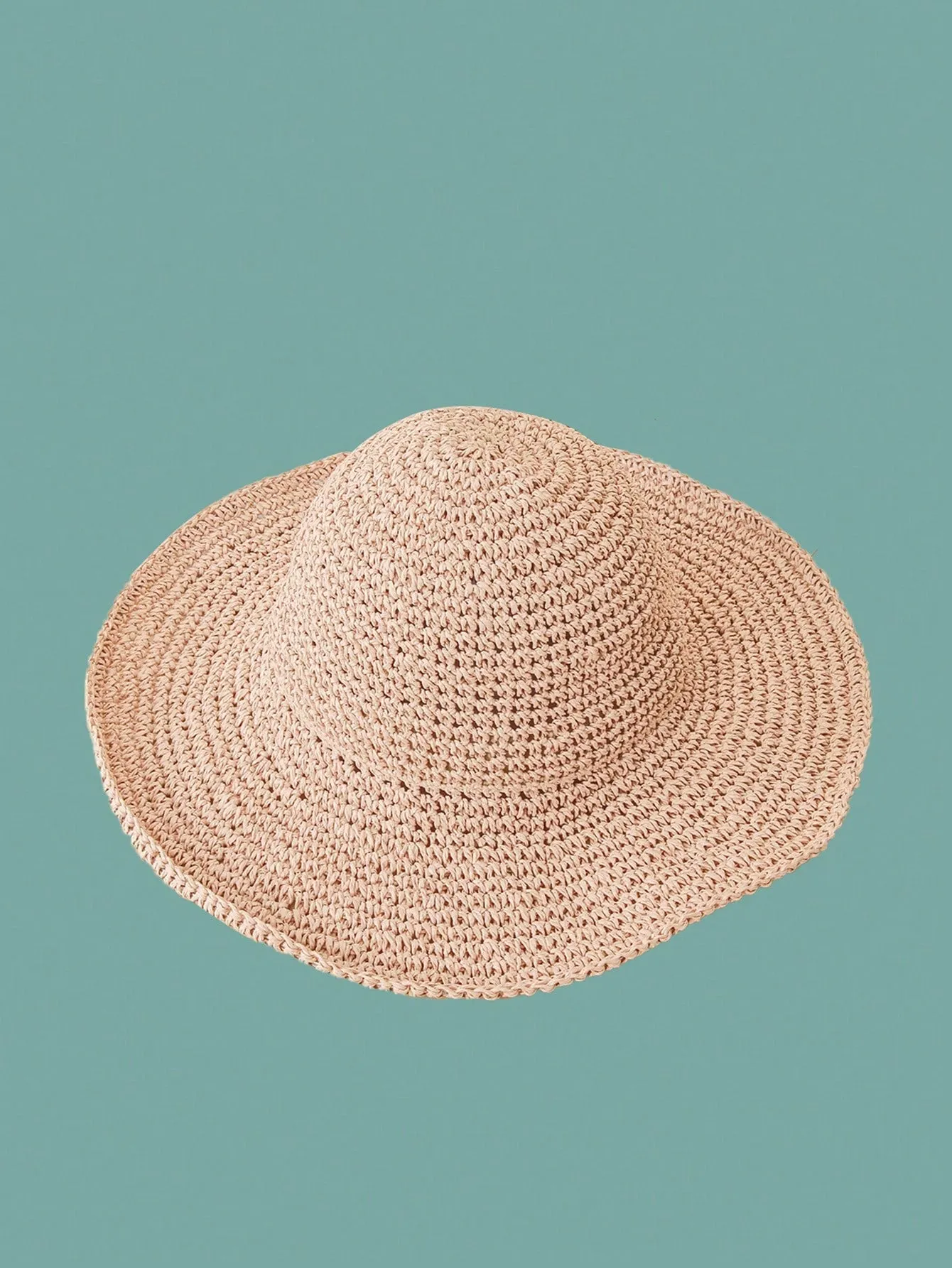 1pc Plain Crochet Sun Hat With Adjustable Strap, Ideal For Spring/Autumn Travel, Beach Vacation, Sun Protection, Y2K Style, Youthful