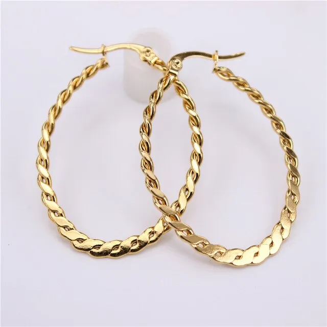 4 Flat stainless steel earrings