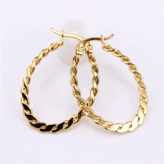 4 Flat stainless steel earrings