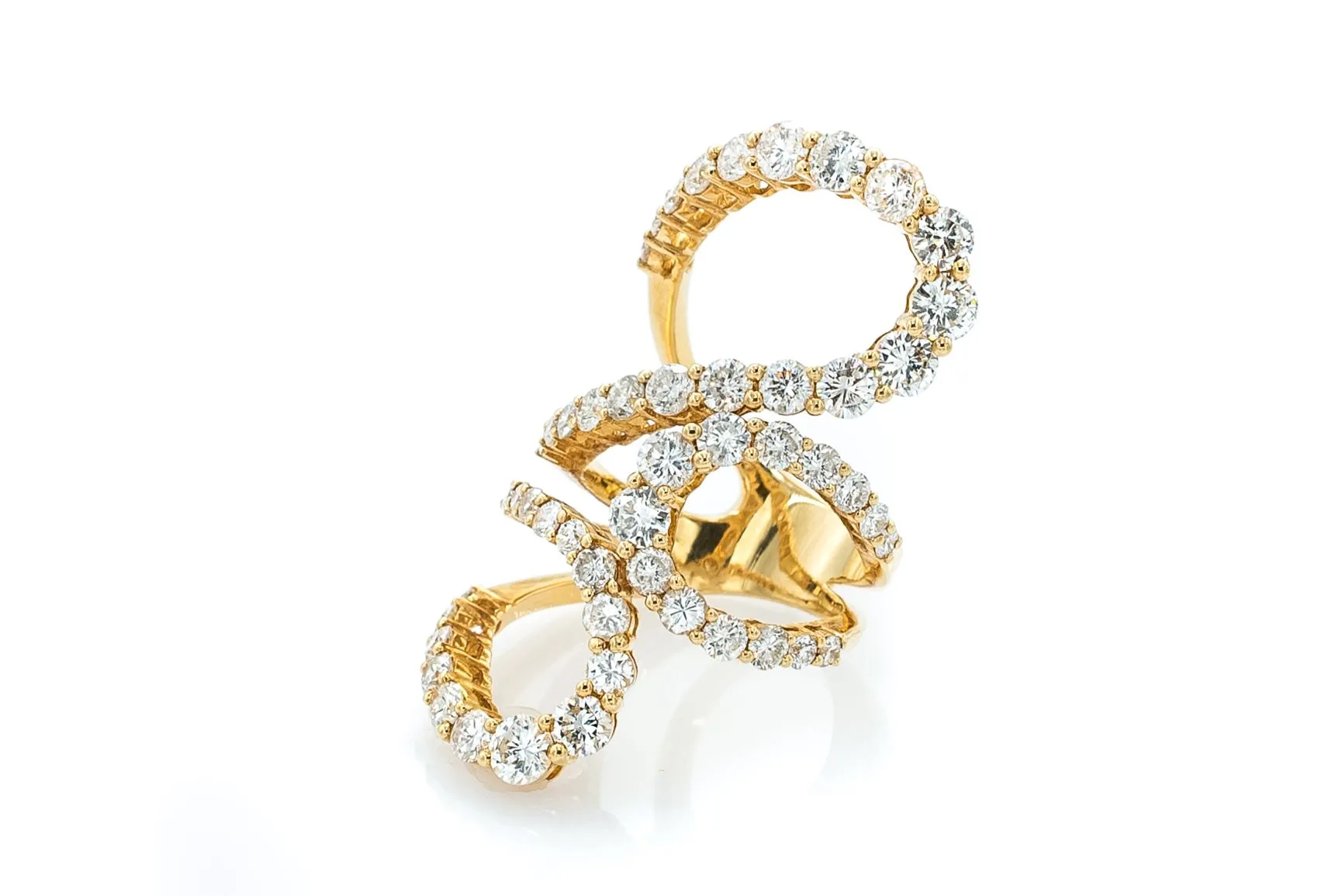 5 ctw Diamond Cocktail Ring 18k Yellow Gold