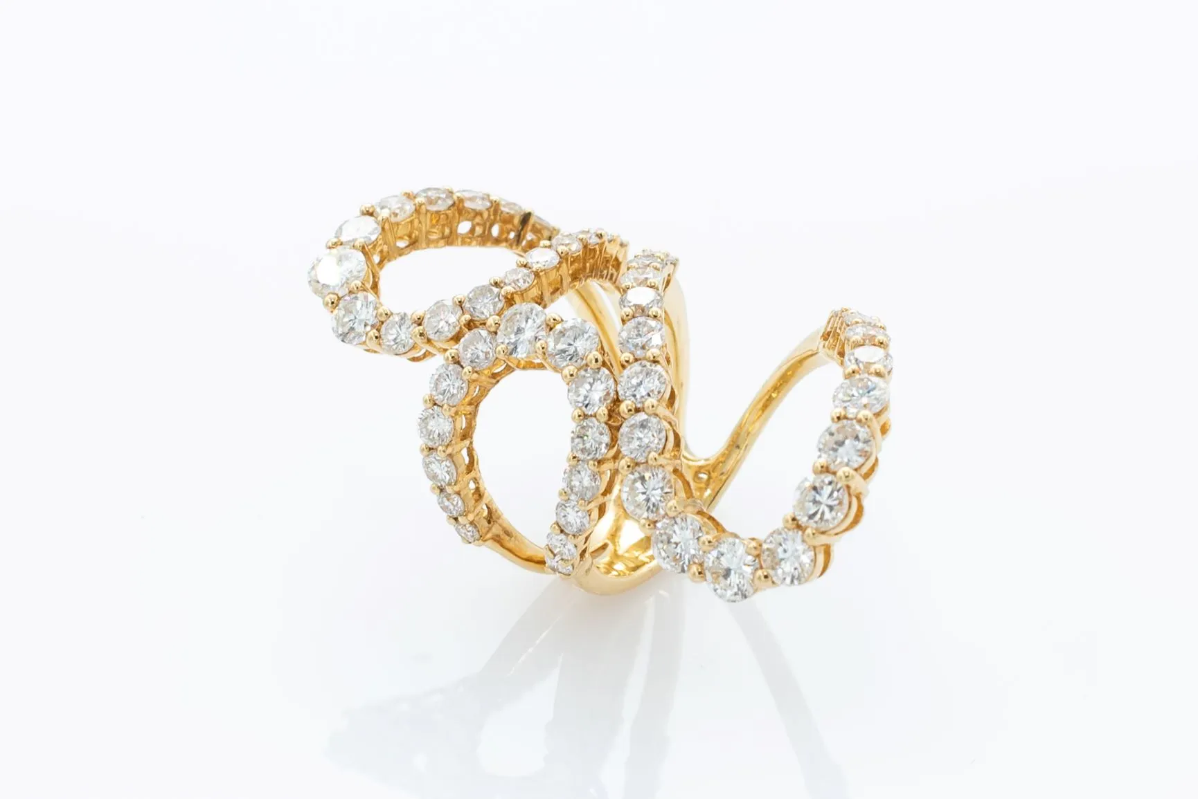 5 ctw Diamond Cocktail Ring 18k Yellow Gold