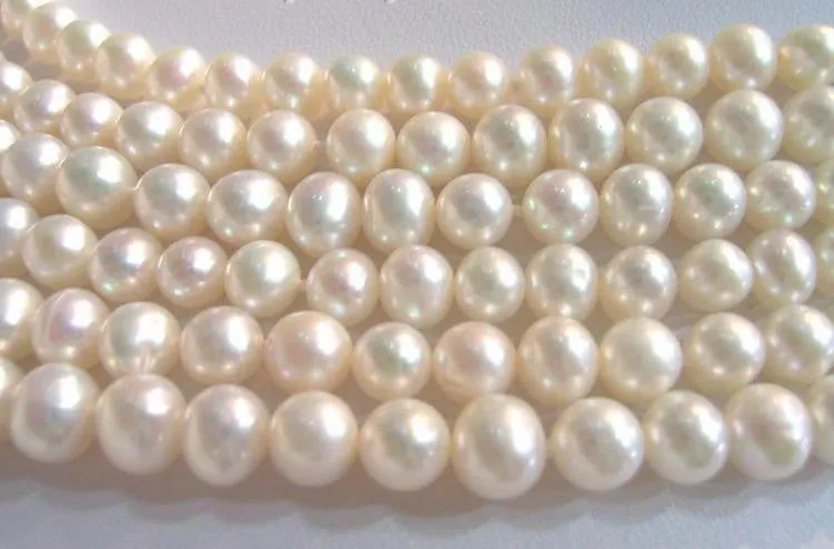 6 Strand Pearl Necklace Freshwater White Pearls 925 Sterling Clasp Handmade OOAK