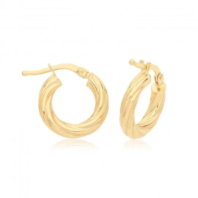 9CT Yellow Gold Hoop Earrings ER1203