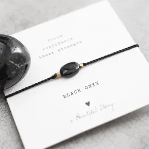 A Beautiful Story Gemstone Card Black Onyx GC Bracelet