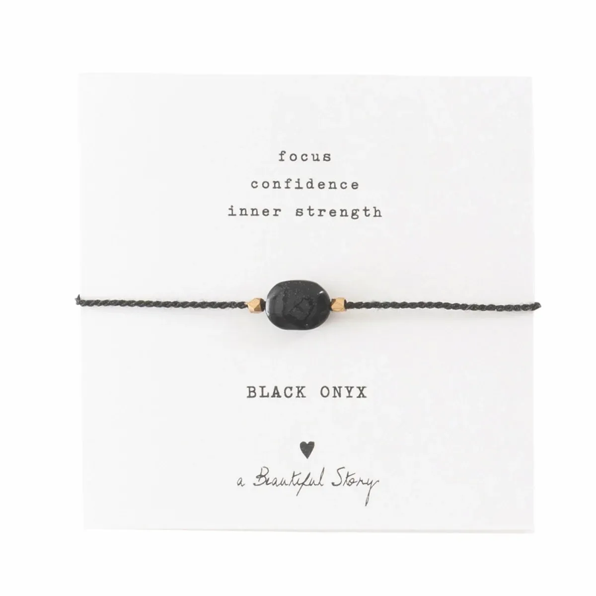 A Beautiful Story Gemstone Card Black Onyx GC Bracelet