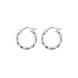 Acotis Silver Hoop Earrings Twisted G5212