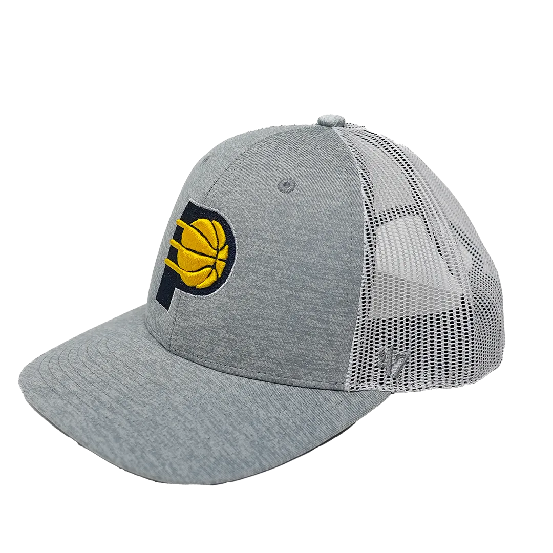 Adult Indiana Pacers Primary Logo Harrington Trucker Hat in Grey by '47