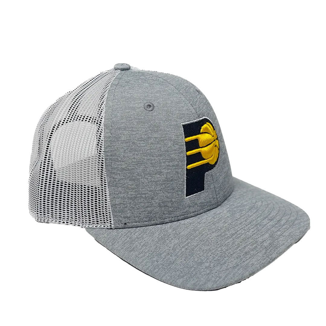 Adult Indiana Pacers Primary Logo Harrington Trucker Hat in Grey by '47