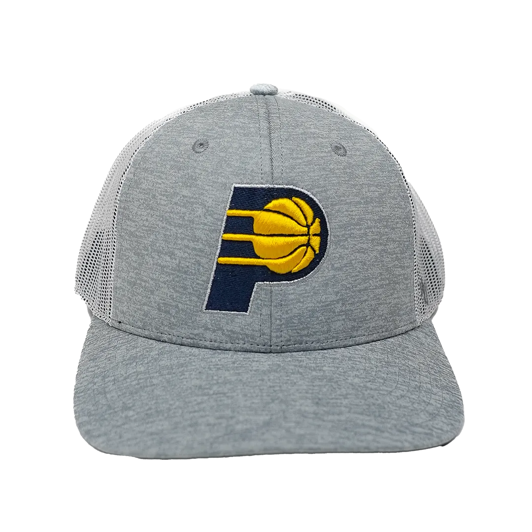 Adult Indiana Pacers Primary Logo Harrington Trucker Hat in Grey by '47