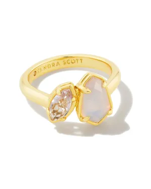 Alexandria Cocktail Ring Gold Neutral