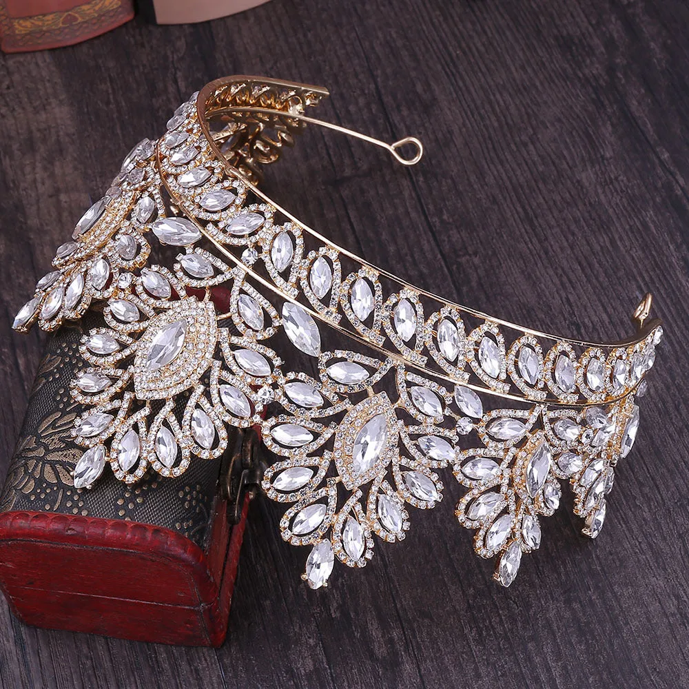 American hot-selling wedding headdress Baroque rhinestone bridal large crown wedding