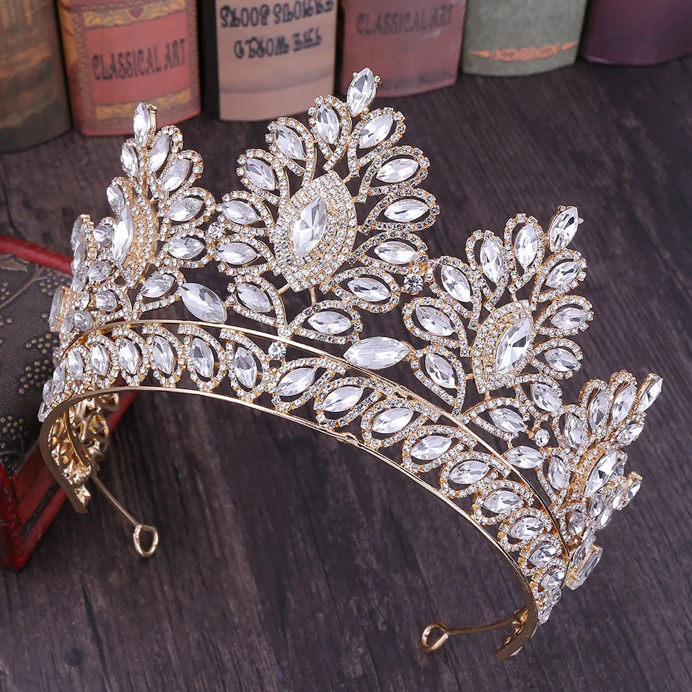 American hot-selling wedding headdress Baroque rhinestone bridal large crown wedding