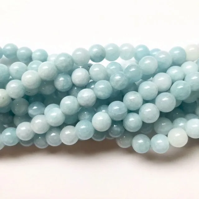 Aquamarine Jade Dyed Round 8mm