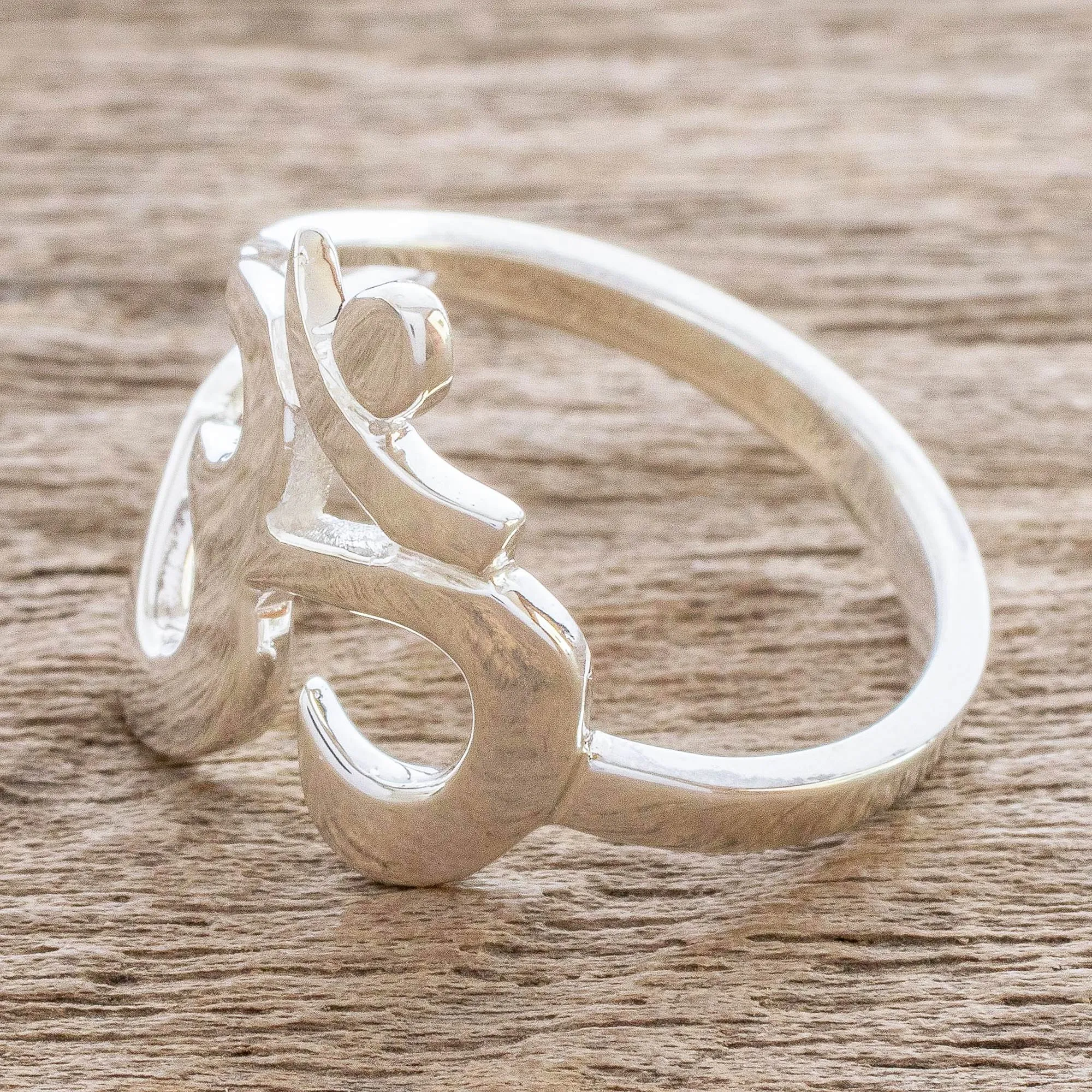 Artisan Crafted Om Symbol Cocktail Ring - Spiritual Journey | NOVICA