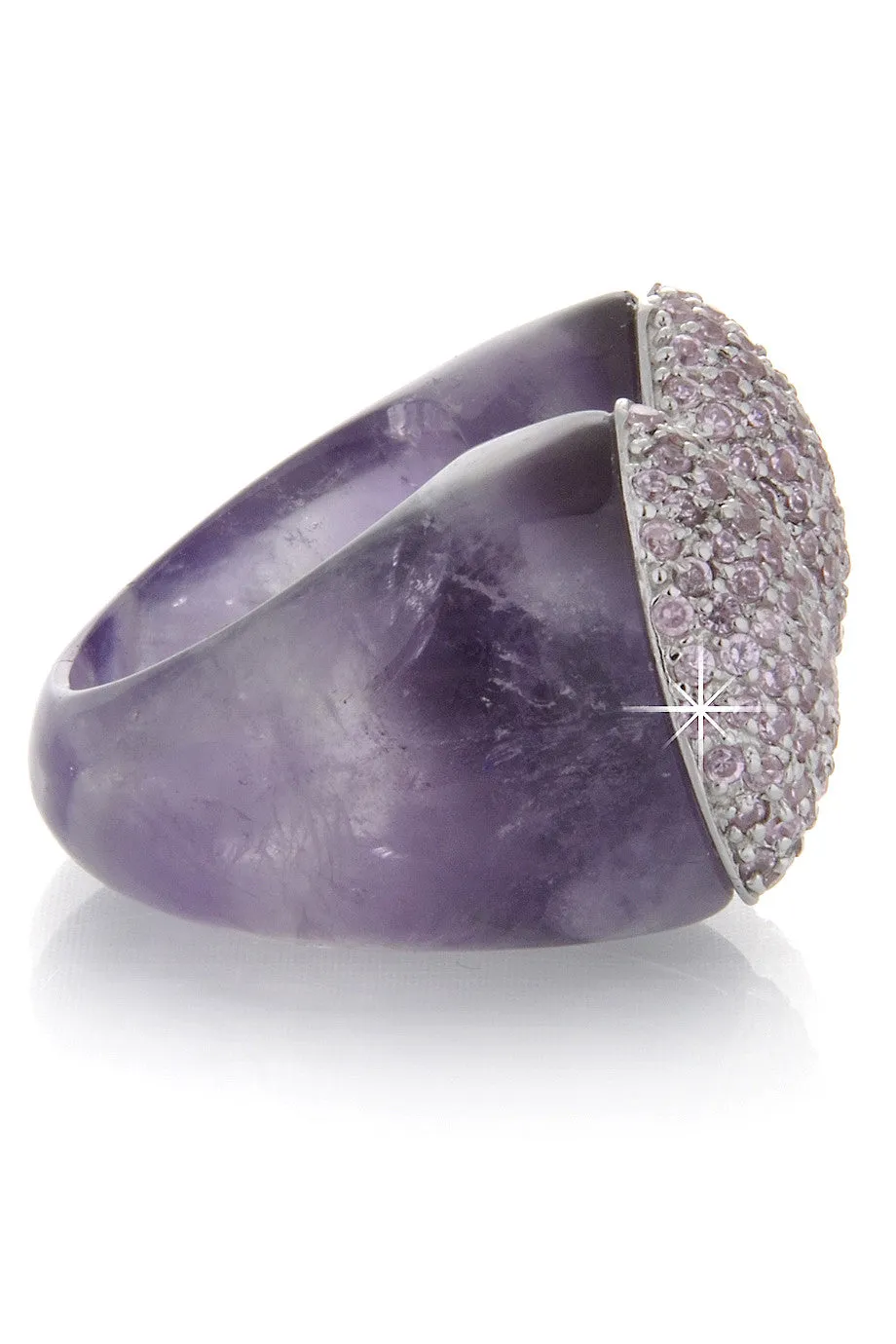 BABETTE WASSERMAN NOUGAT Amethyst Plaid Ring