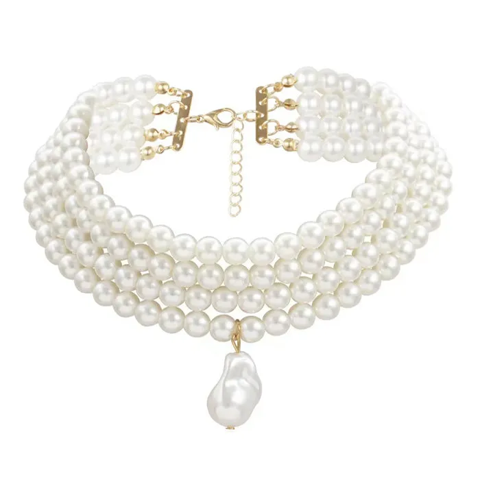 Baroque Style Layered Pearl Necklace