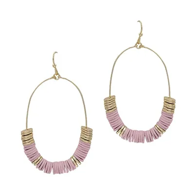 Beaded Oval Earrings