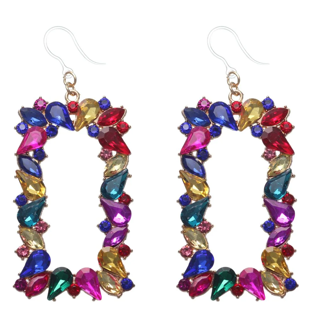 Bejeweled Drop Dangles Hypoallergenic Earrings for Sensitive Ears Made with Plastic Posts