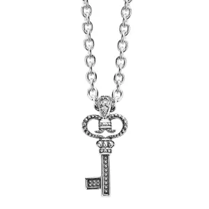 Beloved Caviar Key Diamond Pendant Necklace