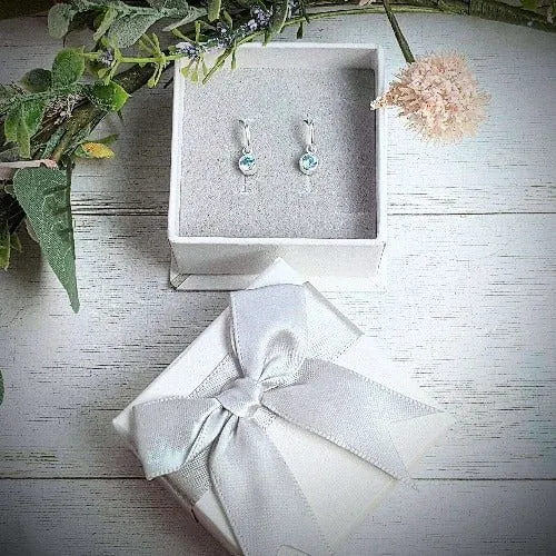 Birthstone Mini Hoop Huggie Earrings- .925 Sterling Silver, Hoop Drop