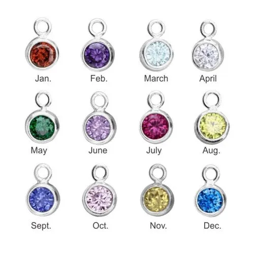 Birthstone Mini Hoop Huggie Earrings- .925 Sterling Silver, Hoop Drop