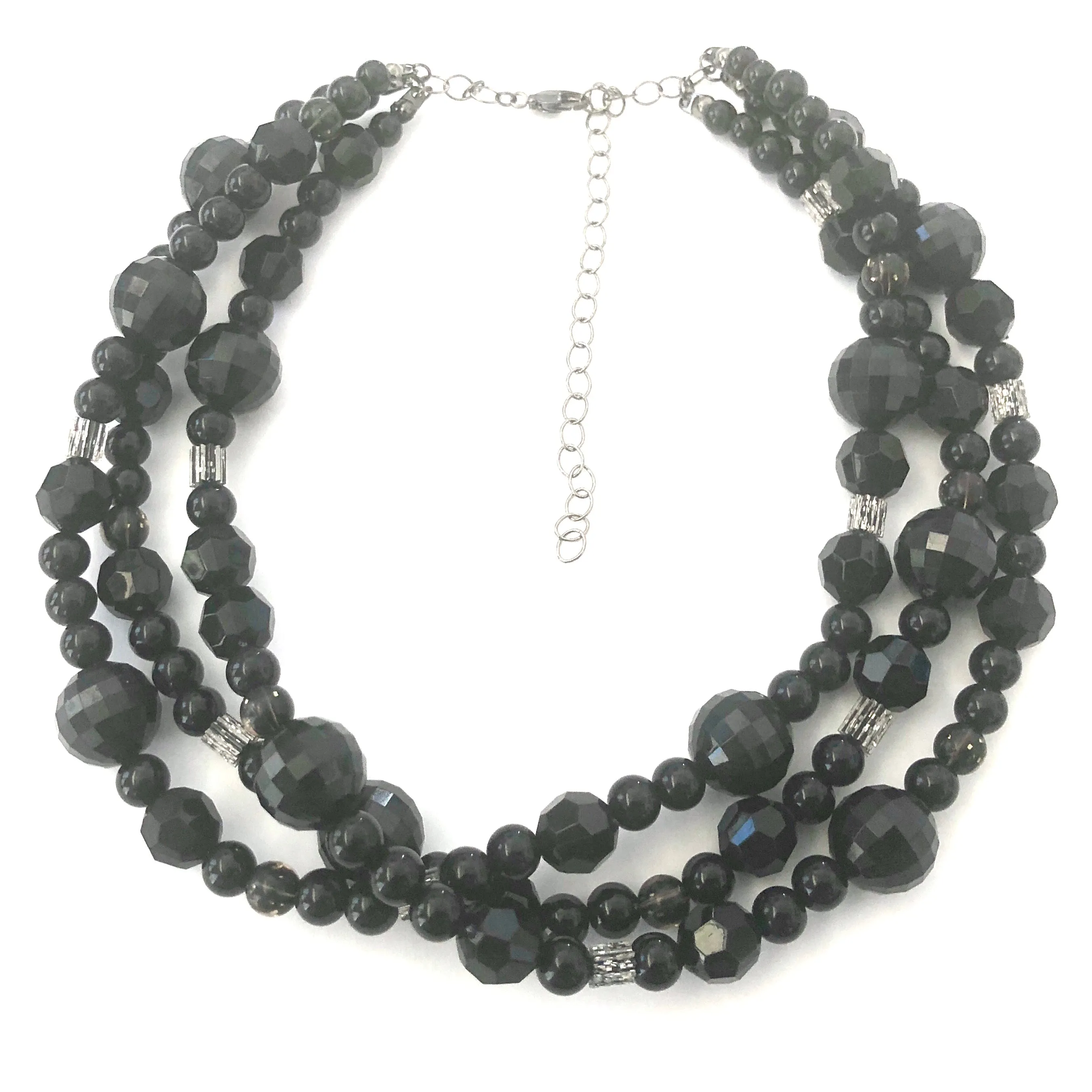 Black Facets & Glitter Morgan Necklace