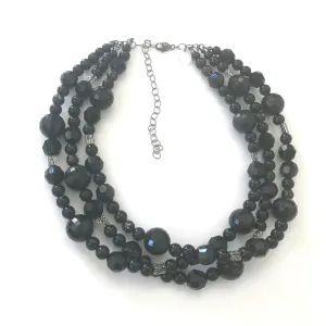 Black Facets & Glitter Morgan Necklace