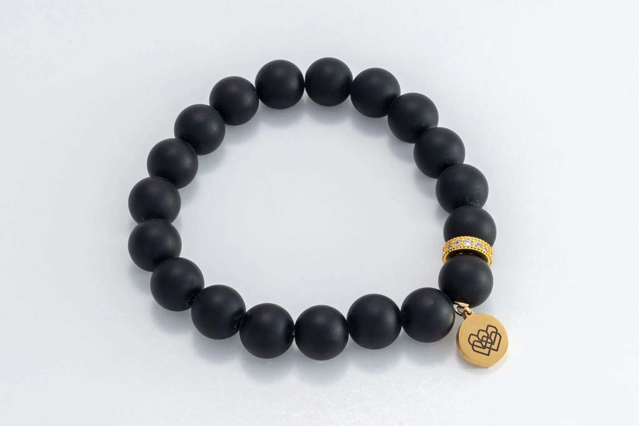 Black Onyx Charms of Life Beaded Bracelet