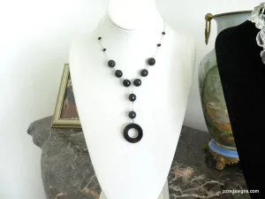 Black Onyx Statement Necklace Gift for Her