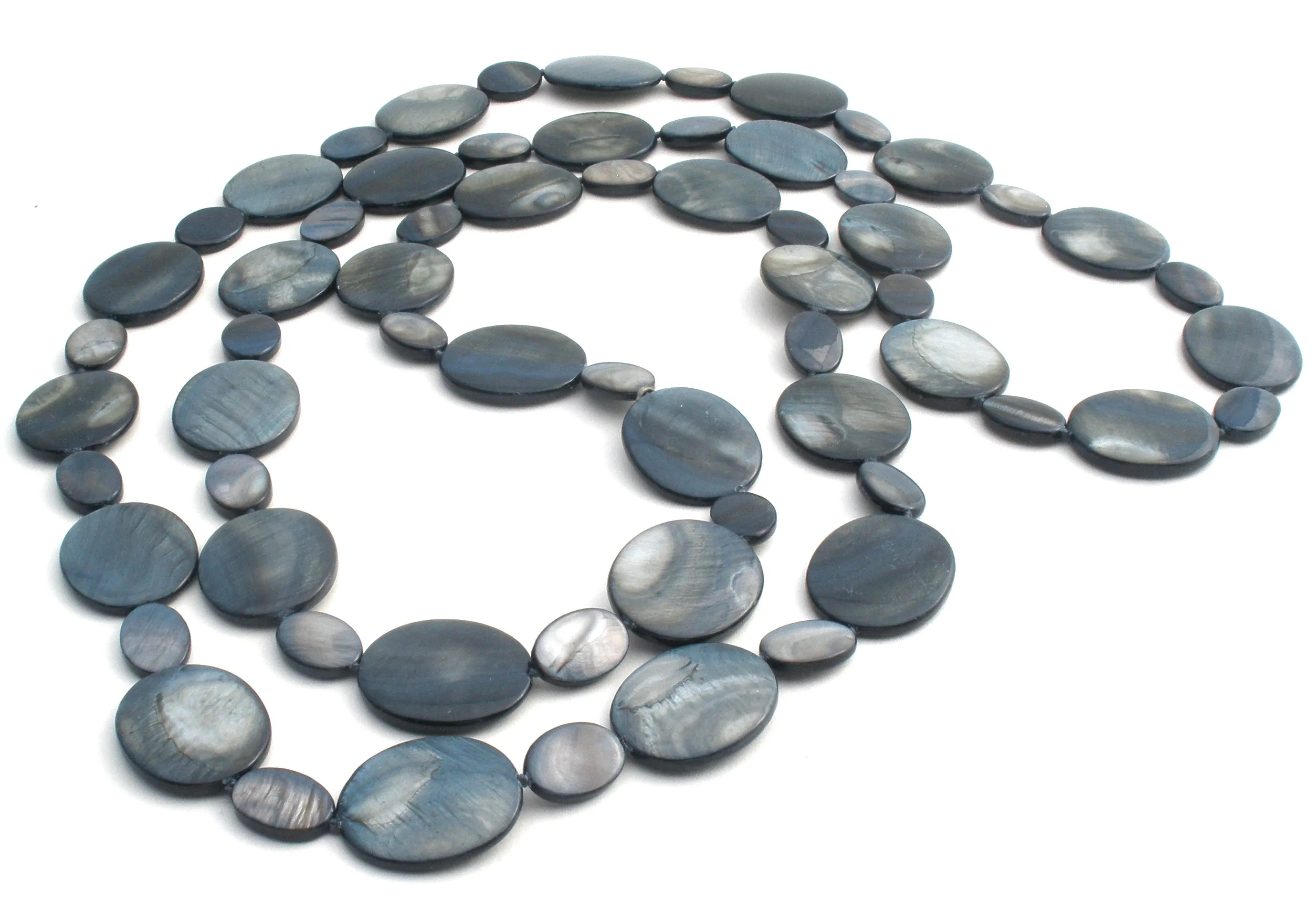 Blue Mother Of Pearl Necklace 60" Jess David