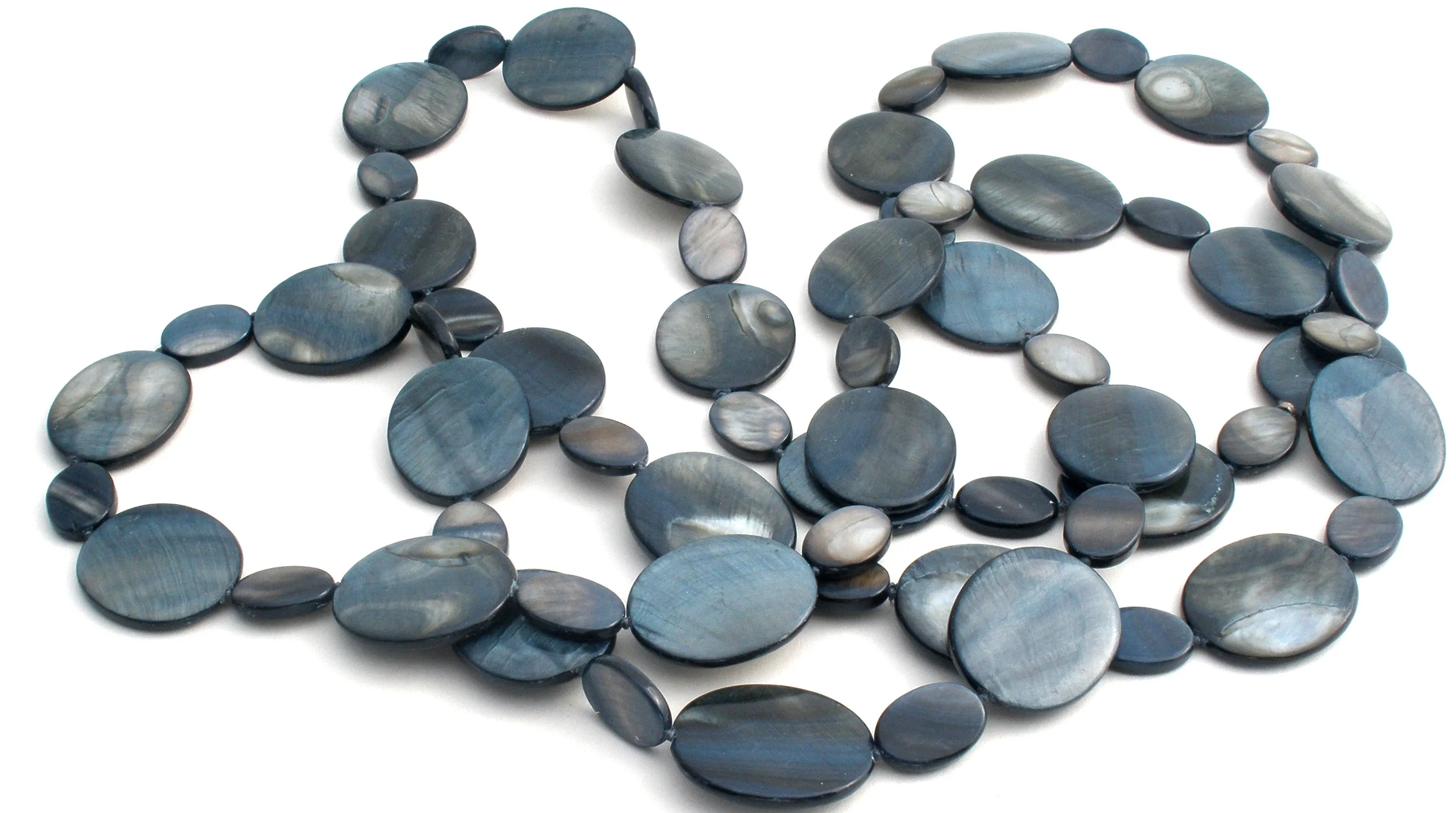 Blue Mother Of Pearl Necklace 60" Jess David