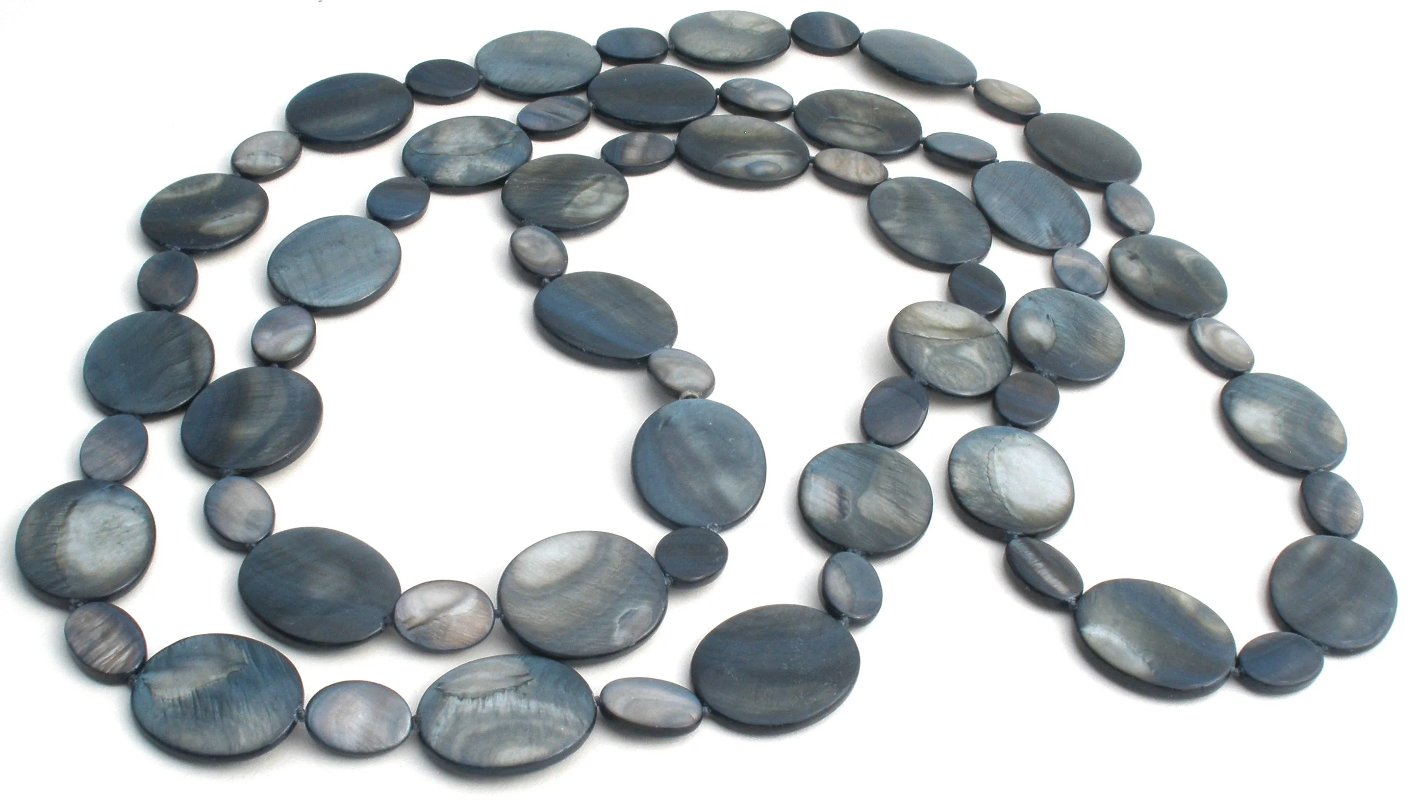 Blue Mother Of Pearl Necklace 60" Jess David