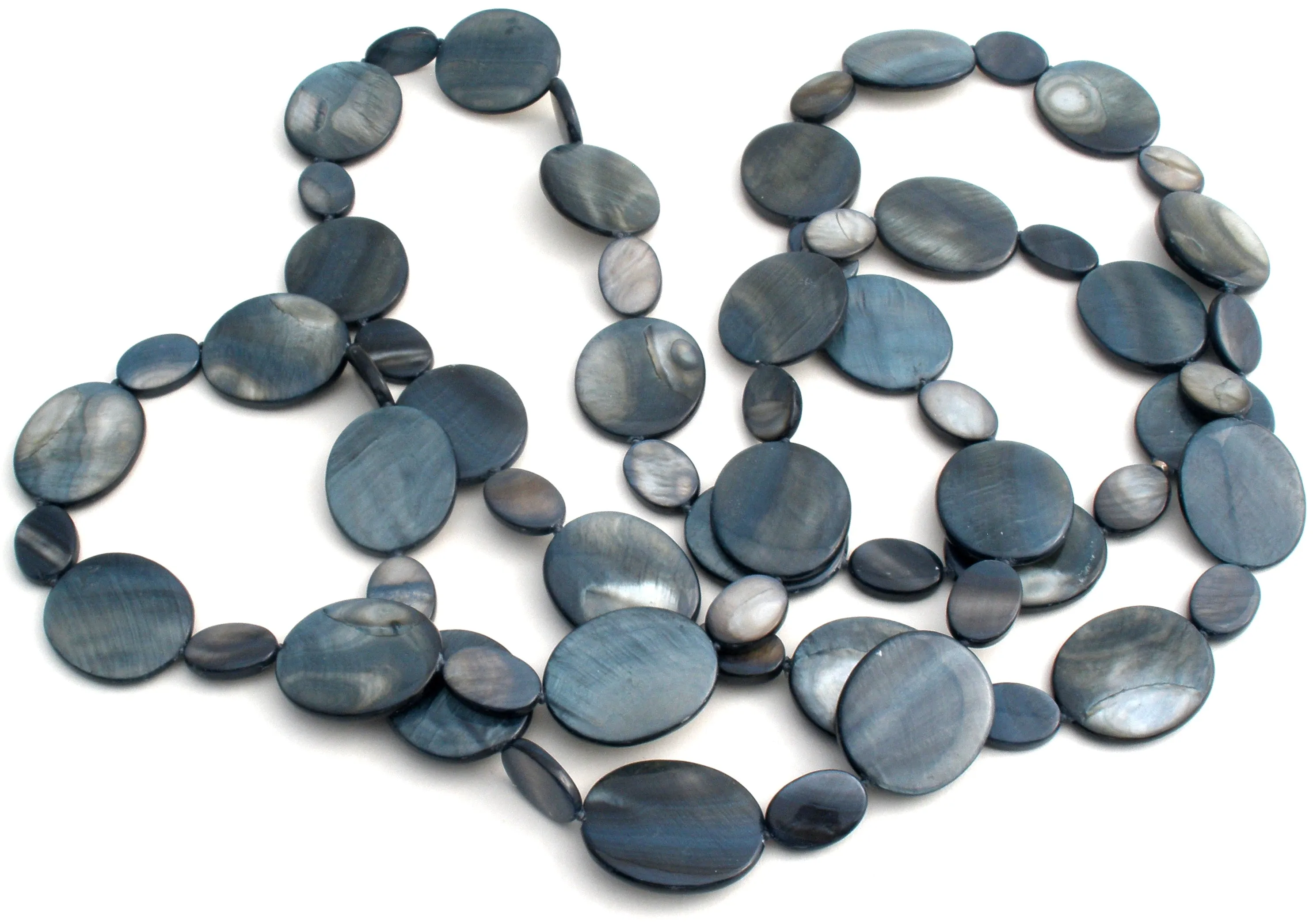 Blue Mother Of Pearl Necklace 60" Jess David