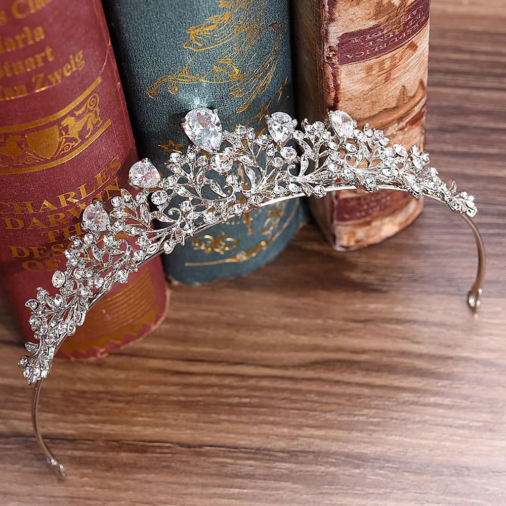 Bride Wedding Headbands Silver Tiara Crown Prom Hair Accessories Princess Rhinestone Crown Crystal Fashion Headband Hair Jewelry