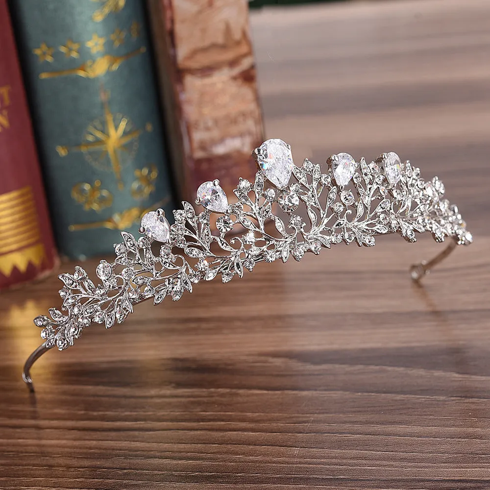 Bride Wedding Headbands Silver Tiara Crown Prom Hair Accessories Princess Rhinestone Crown Crystal Fashion Headband Hair Jewelry