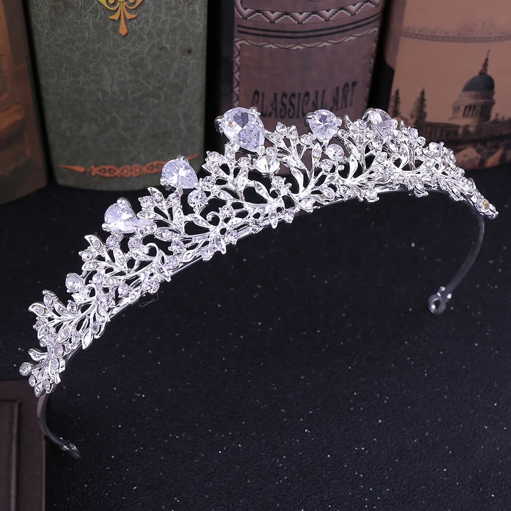 Bride Wedding Headbands Silver Tiara Crown Prom Hair Accessories Princess Rhinestone Crown Crystal Fashion Headband Hair Jewelry