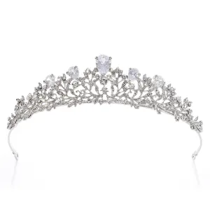 Bride Wedding Headbands Silver Tiara Crown Prom Hair Accessories Princess Rhinestone Crown Crystal Fashion Headband Hair Jewelry