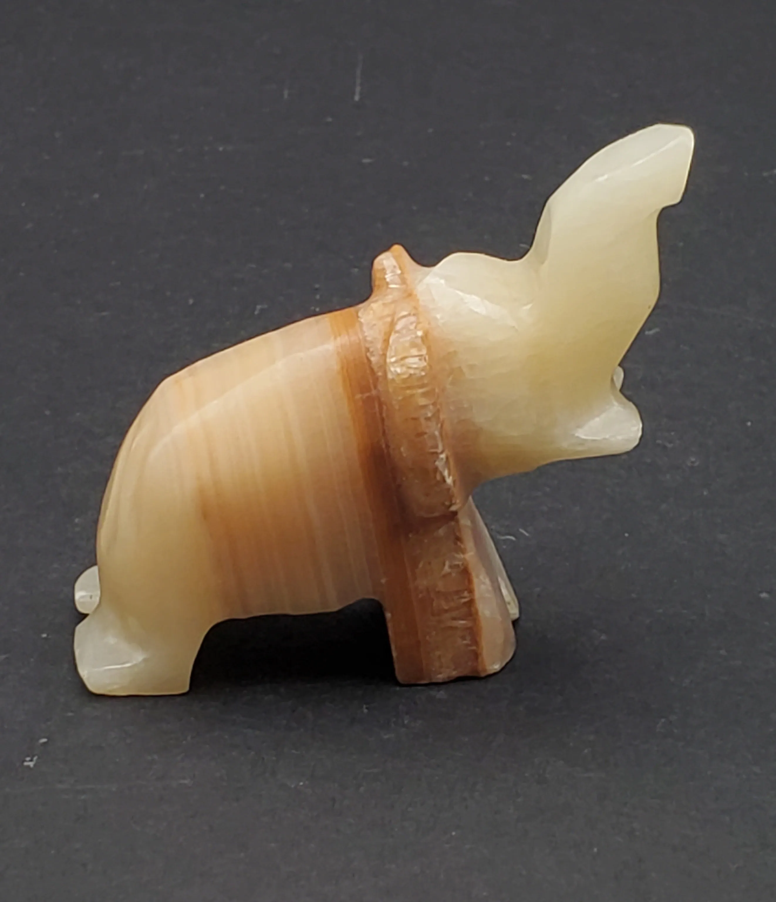 Carved Onyx Elephant Figurine