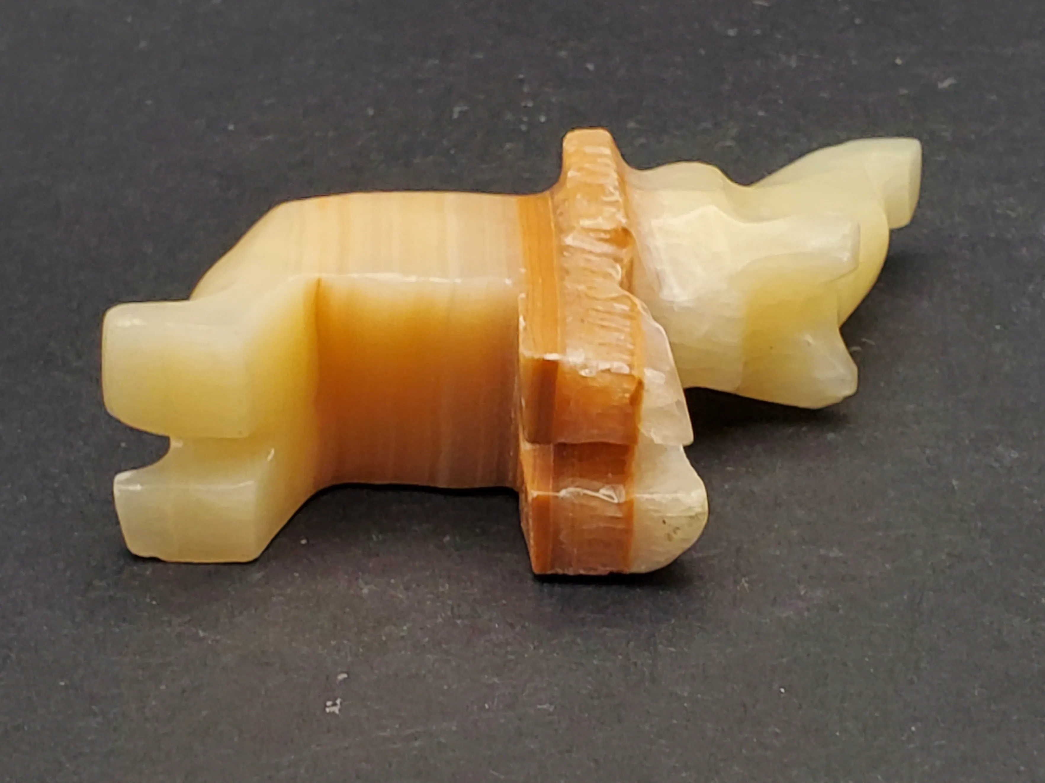 Carved Onyx Elephant Figurine