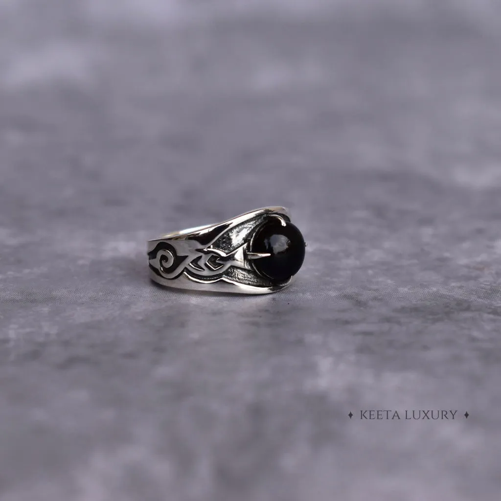 Celtic Noir - Black Onyx Ring